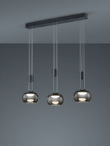 Lámpara de techo colgante Trio Madison LED negro mate 3000K 150cm 342010332