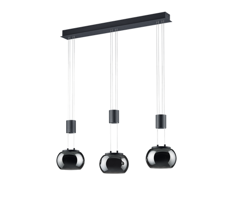 Lámpara de techo colgante Trio Madison LED negro mate 3000K 150cm 342010332