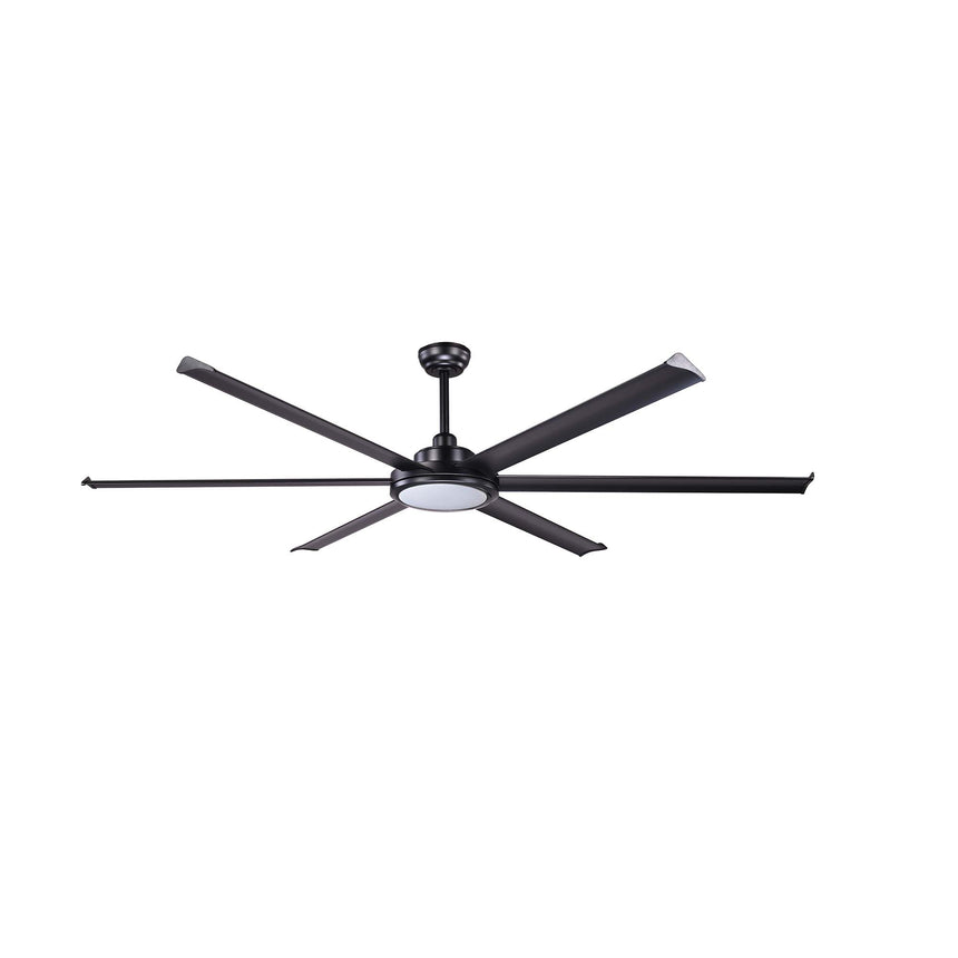 Ventilador de techo con luz Faro Rotterdam motor DC LED negro mate 3000K Ø200cm 6 palas 34203-130