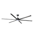 Ventilador de techo con luz Faro Rotterdam motor DC LED negro mate 3000K Ø250cm 6 palas 34207-130