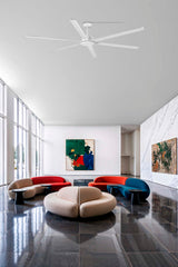 Ventilador de techo sin luz Faro Rotterdam motor DC blanco mate Ø300cm 6 palas 34210