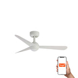 Ventilador de techo Faro Sfera S blanco mate 3 palas motor DC Ø90cm 34270WT