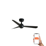 Ventilador de techo Faro Sfera S negro mate 3 palas motor DC Ø90cm 34271WT