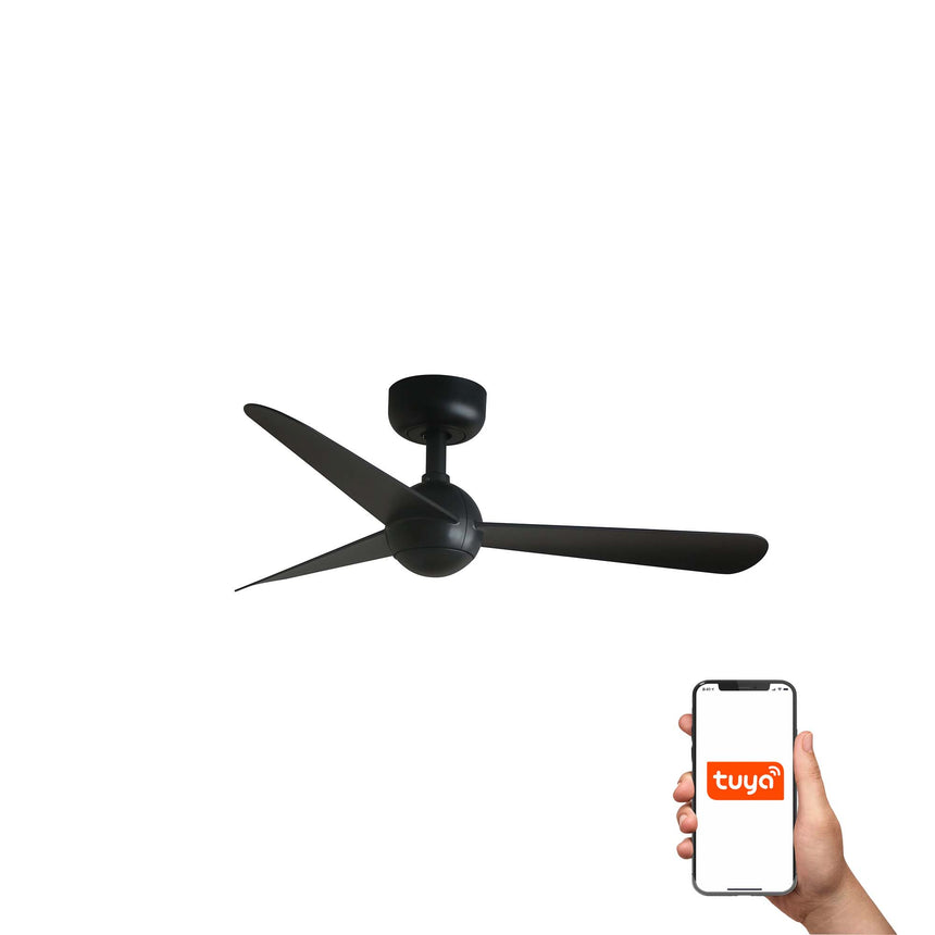 Ventilador de techo Faro Sfera S negro mate 3 palas motor DC Ø90cm 34271WT