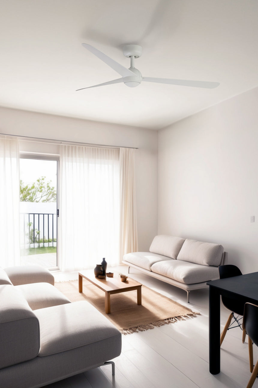 Ventilador de techo sin luz Faro Sfera motor DC blanco mate Ø125cm 3 palas 34272