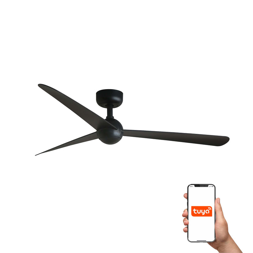 Ventilador de techo Faro Sfera M negro mate 3 palas motor DC Ø125cm 34273WT