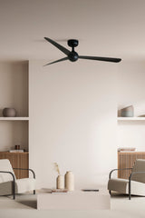 Ventilador de techo sin luz Faro Sfera motor DC negro mate Ø125cm 3 palas 34273