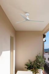 Ventilador de techo sin luz Faro Marine motor DC blanco mate IP44 Ø125cm 3 palas 34274