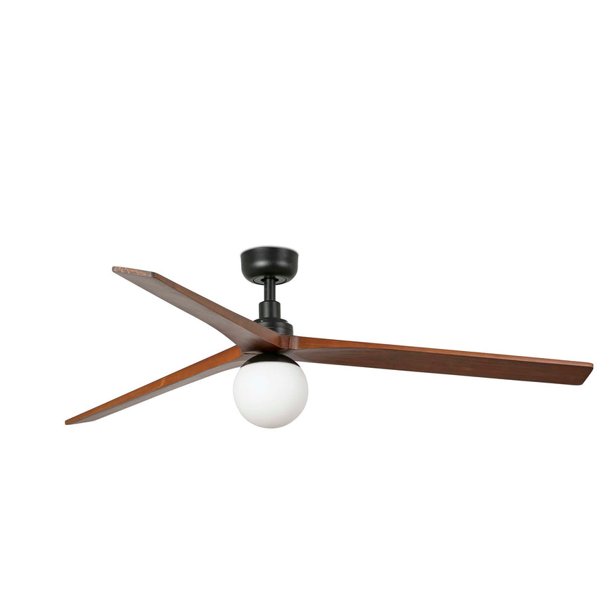 Ventilador de techo con luz Faro Klim L LED nogal oscuro 3 palas motor DC Ø150cm 34276WT1B