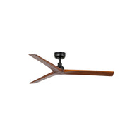 Ventilador de techo sin luz Faro Klim motor DC palas de madera nogal oscuro Ø125cm 3 palas 34277
