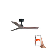 Ventilador de techo Faro Klim S nogal oscuro 3 palas motor DC Ø92cm 34278WT