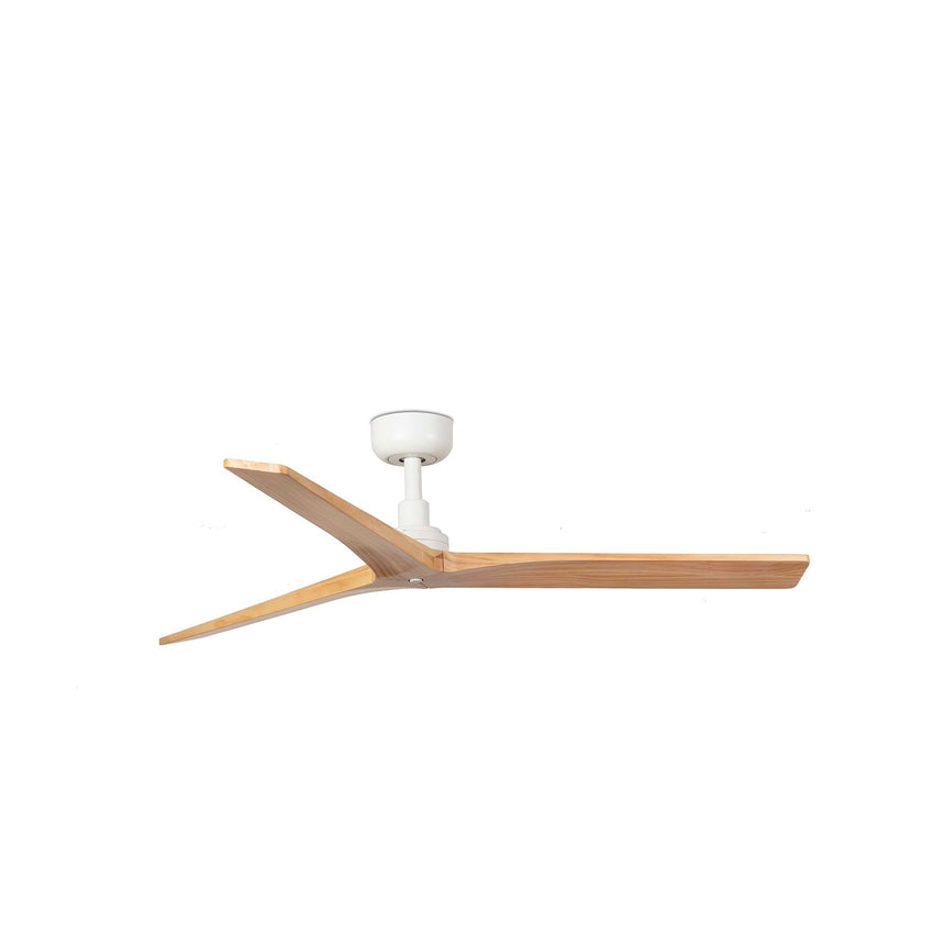 Ventilador de techo sin luz Faro Klim motor DC palas de madera pino Ø125cm 3 palas 34280
