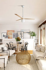 Ventilador de techo con luz Faro Klim motor DC palas de madera LED pino Ø125cm 3 34280WT1B