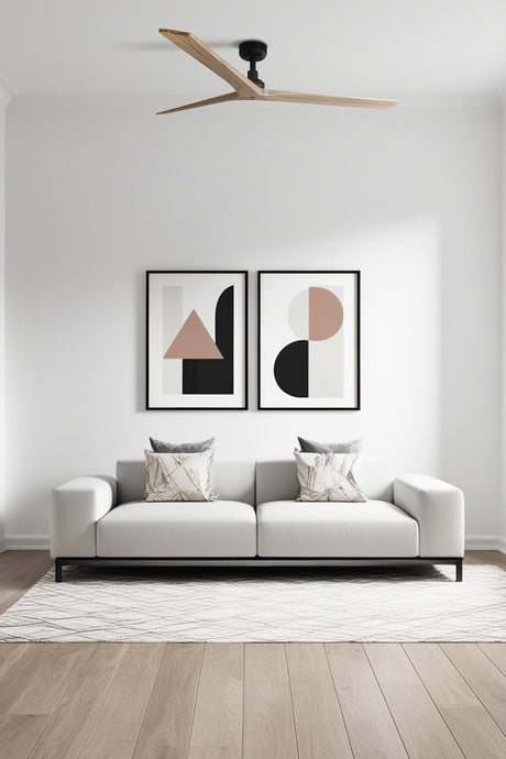 Ventilador de techo sin luz Faro Klim motor DC palas de madera pino Ø150cm 3 palas 34282 - vista alternativa