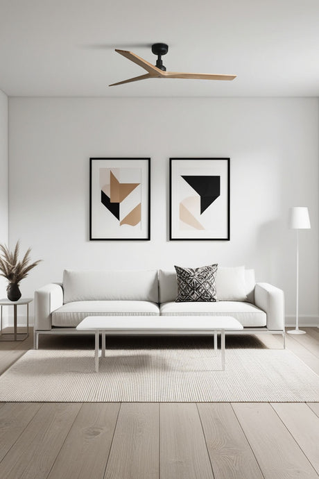 Ventilador de techo sin luz Faro Klim motor DC palas de madera pino Ø125cm 3 palas 34283 - vista alternativa