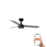 Ventilador de techo con luz Faro Cruiser S LED aluminio 3 palas motor DC 2700-6500K Ø106cm 34285WT-1TW