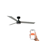 Ventilador de techo con luz Faro Cruiser L LED aluminio 3 palas motor DC 2700-6500K Ø132cm 34286WT-1TW