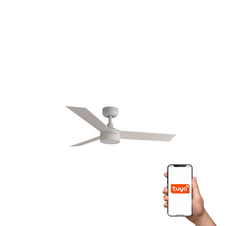Ventilador de techo con luz Faro Cruiser S LED blanco mate 3 palas motor DC 2700-6500K Ø106cm 34288WT-1TW — vista 1