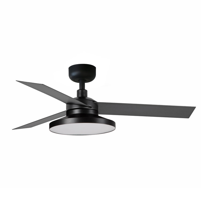 Ventilador de techo con luz Faro Cruiser Tak S LED negro mate 3 palas motor DC 2700K Ø106cm 342892W