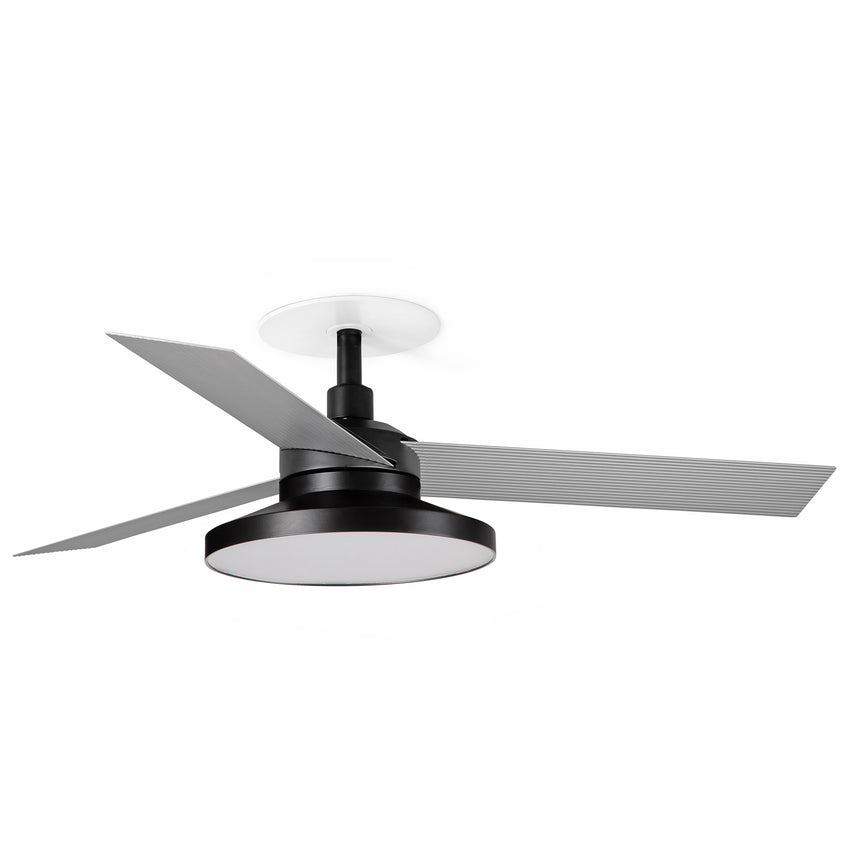 Ventilador de techo con luz Faro Cruiser Recessed Tak S LED negro mate 3 palas motor DC 2700K Ø106cm 34289R2W