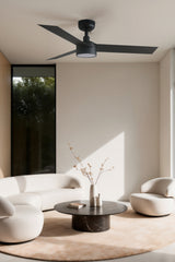 Ventilador de techo con luz Faro Cruiser S LED negro mate 3 palas motor DC 2700-6500K Ø106cm 34289WT-1TW