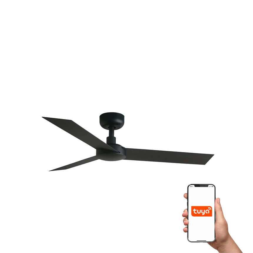 Ventilador de techo Faro Cruiser S negro mate 3 palas motor DC Ø106cm 34289WT