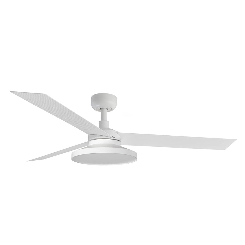 Ventilador de techo con luz Faro Cruiser Tak L LED blanco mate 3 palas motor DC 3000K Ø132cm 342902N