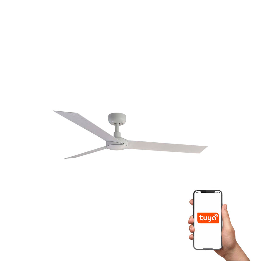 Ventilador de techo Faro Cruiser L blanco mate 3 palas motor DC Ø132cm 34290WT