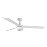 Ventilador de techo con luz Faro Cruiser Tek L LED blanco mate 3 palas motor DC 2700K Ø132cm 34290WT3W