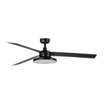 Ventilador de techo con luz Faro Cruiser Tak L LED negro mate 3 palas motor DC 4000K Ø132cm 342912C
