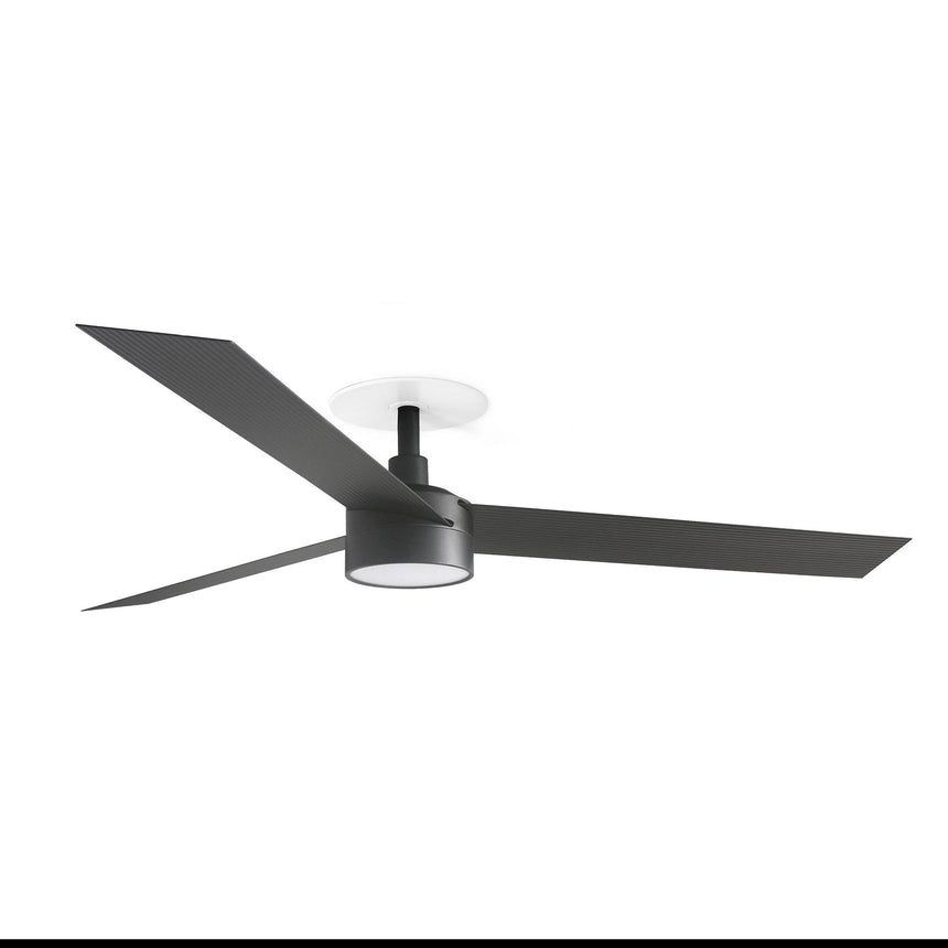 Ventilador de techo con luz Faro Cruiser Recessed L LED negro mate 3 palas motor DC 2700-4000K Ø132cm 34291R1S
