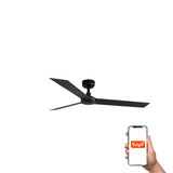 Ventilador de techo Faro Cruiser L negro mate 3 palas motor DC Ø132cm 34291WT
