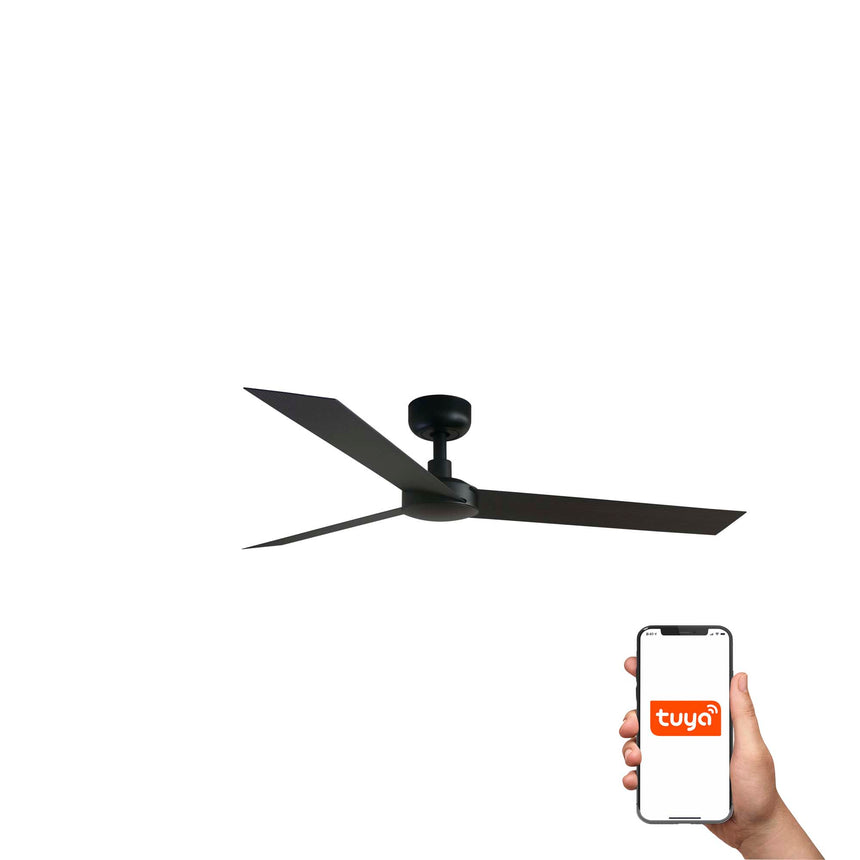 Ventilador de techo Faro Cruiser L negro mate 3 palas motor DC Ø132cm 34291WT