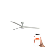 Ventilador de techo con luz Faro Cruiser XL LED blanco mate 3 palas motor DC 2700-6500K Ø160cm 34292WT-1TW