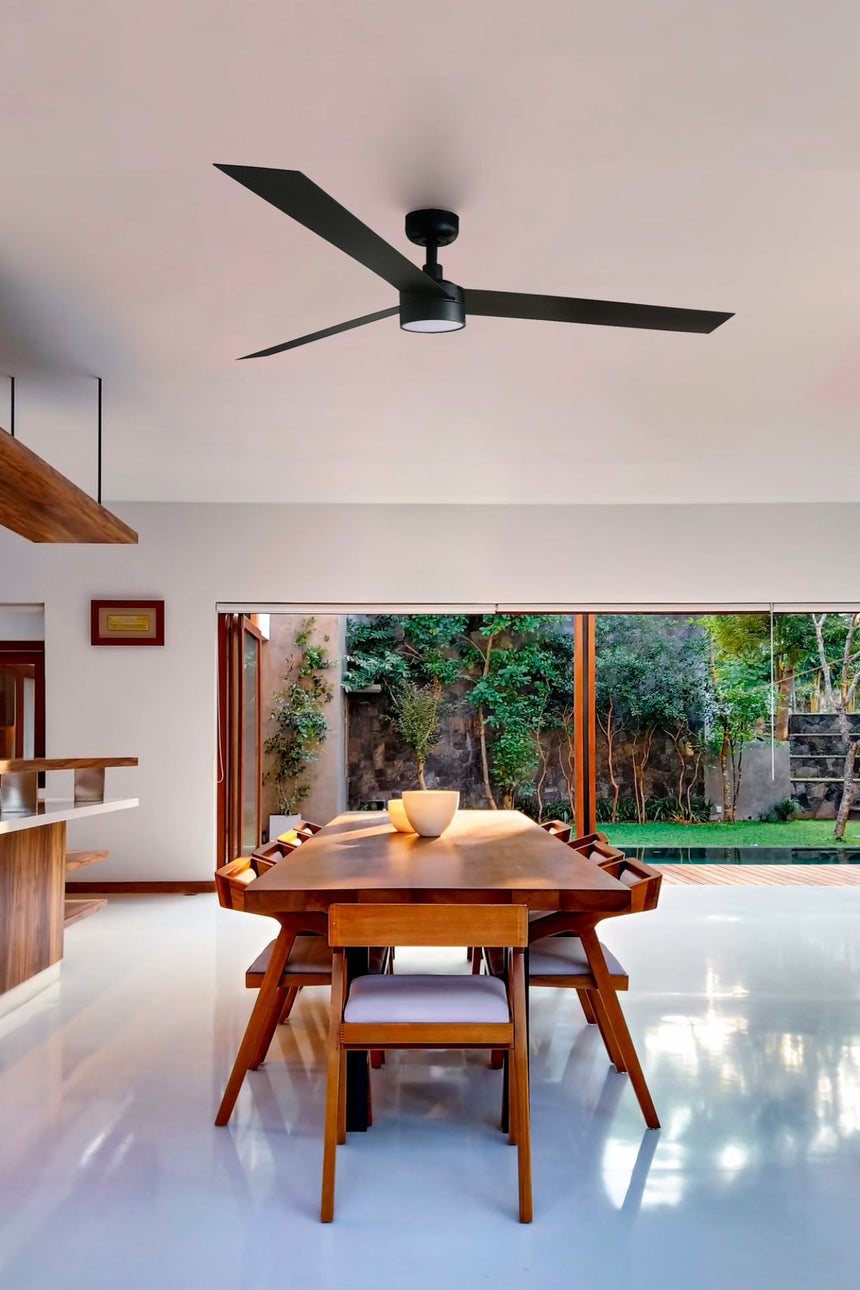 Ventilador de techo con luz Faro Cruiser motor DC LED negro mate 2700-6500K CCT Ø160cm 3 palas 34293-1TW