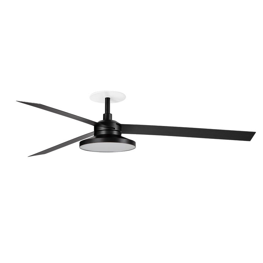 Ventilador de techo con luz Faro Cruiser Recessed Tak XL LED negro mate 3 palas motor DC 3000K Ø160cm 34293R2N