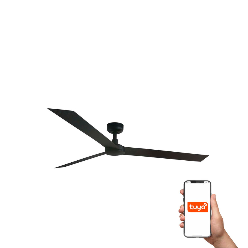 Ventilador de techo Faro Cruiser XL negro mate 3 palas motor DC Ø160cm 34293WT