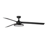Ventilador de techo con luz Faro Cruiser Tak XL LED negro mate 3 palas motor DC 2700K Ø160cm 34293WT2W