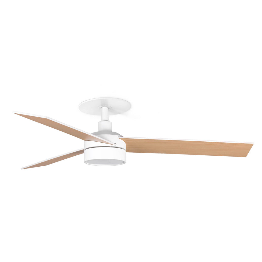 Ventilador de techo con luz Faro Rudder Recessed 3 S LED fresno 3 palas motor DC 2700-4000K Ø106cm 34295R1S