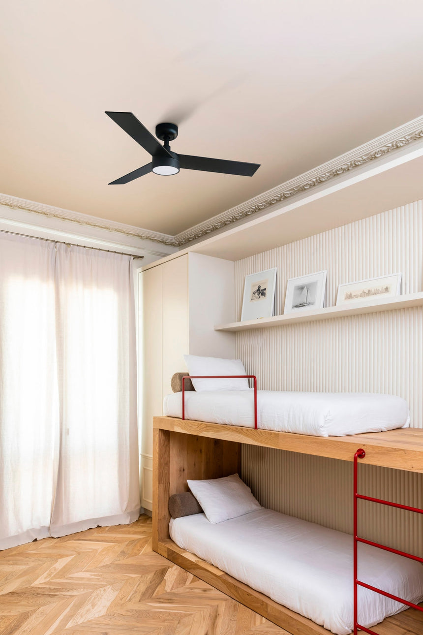 Ventilador de techo con luz Faro Rudder motor DC palas de madera LED nogal 2700-6500K CCT Ø106cm 3 34296-1TW - vista alternativa