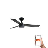 Ventilador de techo con luz Faro Rudder S LED nogal 3 palas motor DC 2700-6500K Ø106cm 34296WT-1TW