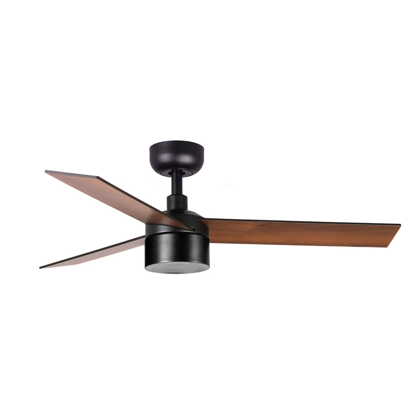 Ventilador de techo con luz Faro Rudder Tek 4 S LED nogal 3 palas motor DC 3000K Ø106cm 34296WT3N