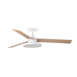Ventilador de techo con luz Faro Rudder Recessed Tak 3 L LED fresno 3 palas motor DC 3000K Ø132cm 34297R2N