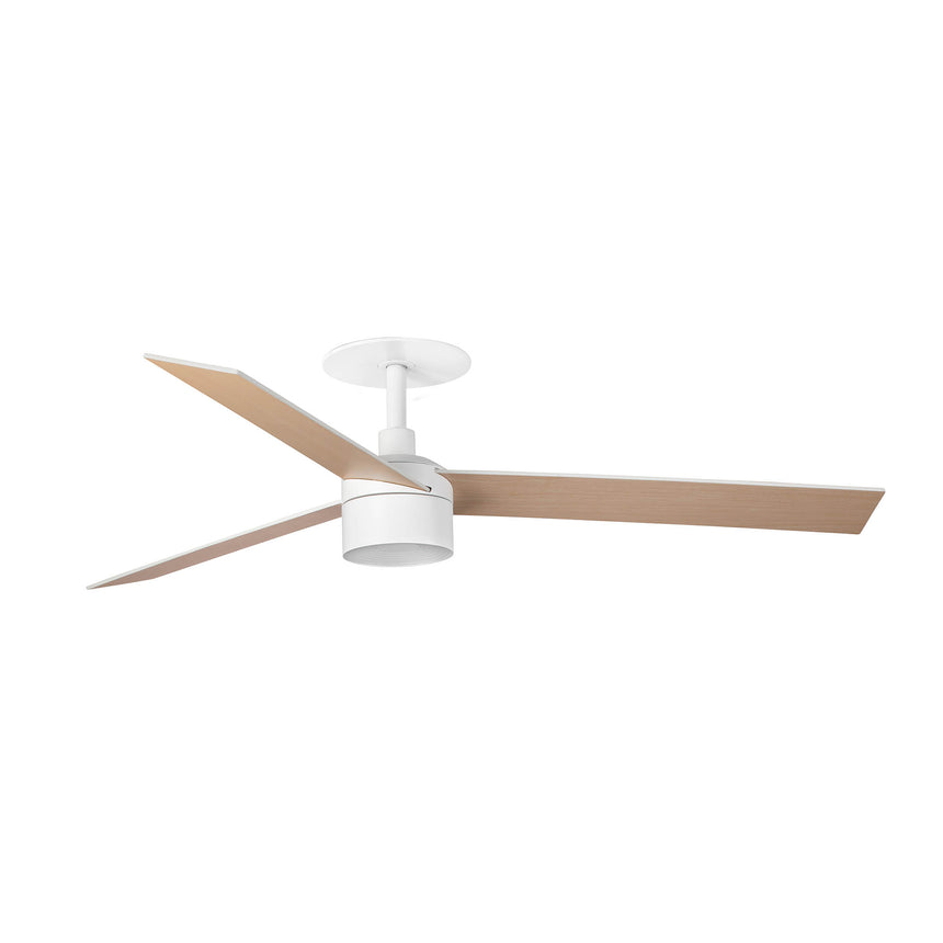 Ventilador de techo con luz Faro Rudder Recessed Tek 3 L LED fresno 3 palas motor DC 4000K Ø132cm 34297R3C