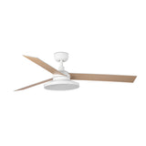 Ventilador de techo con luz Faro Rudder Tak 3 L LED fresno 3 palas motor DC 4000K Ø132cm 34297WT2C