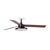 Ventilador de techo con luz Faro Rudder Recessed Tak 3 L LED nogal 3 palas motor DC 4000K Ø132cm 34298R2C