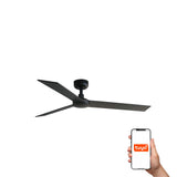 Ventilador de techo Faro Rudder L nogal 3 palas motor DC Ø132cm 34298WT
