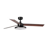 Ventilador de techo con luz Faro Rudder Tak 3 L LED nogal 3 palas motor DC 2700K Ø132cm 34298WT2W