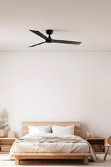 Ventilador de techo sin luz Faro Rudder motor DC palas de madera nogal Ø132cm 3  — ambiente