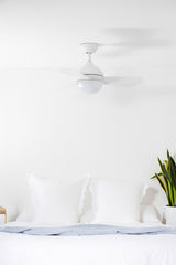 Ventilador de techo con luz Faro Hvar S LED blanco mate 3 palas motor DC 3000-6500K Ø97cm 34300WT